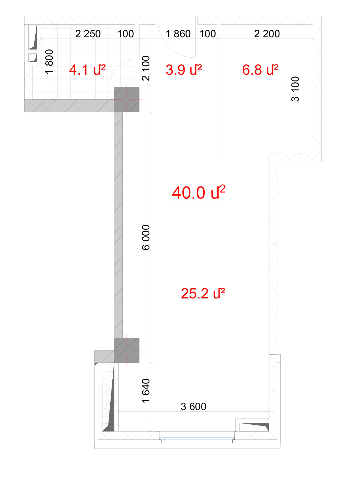 1 room plan